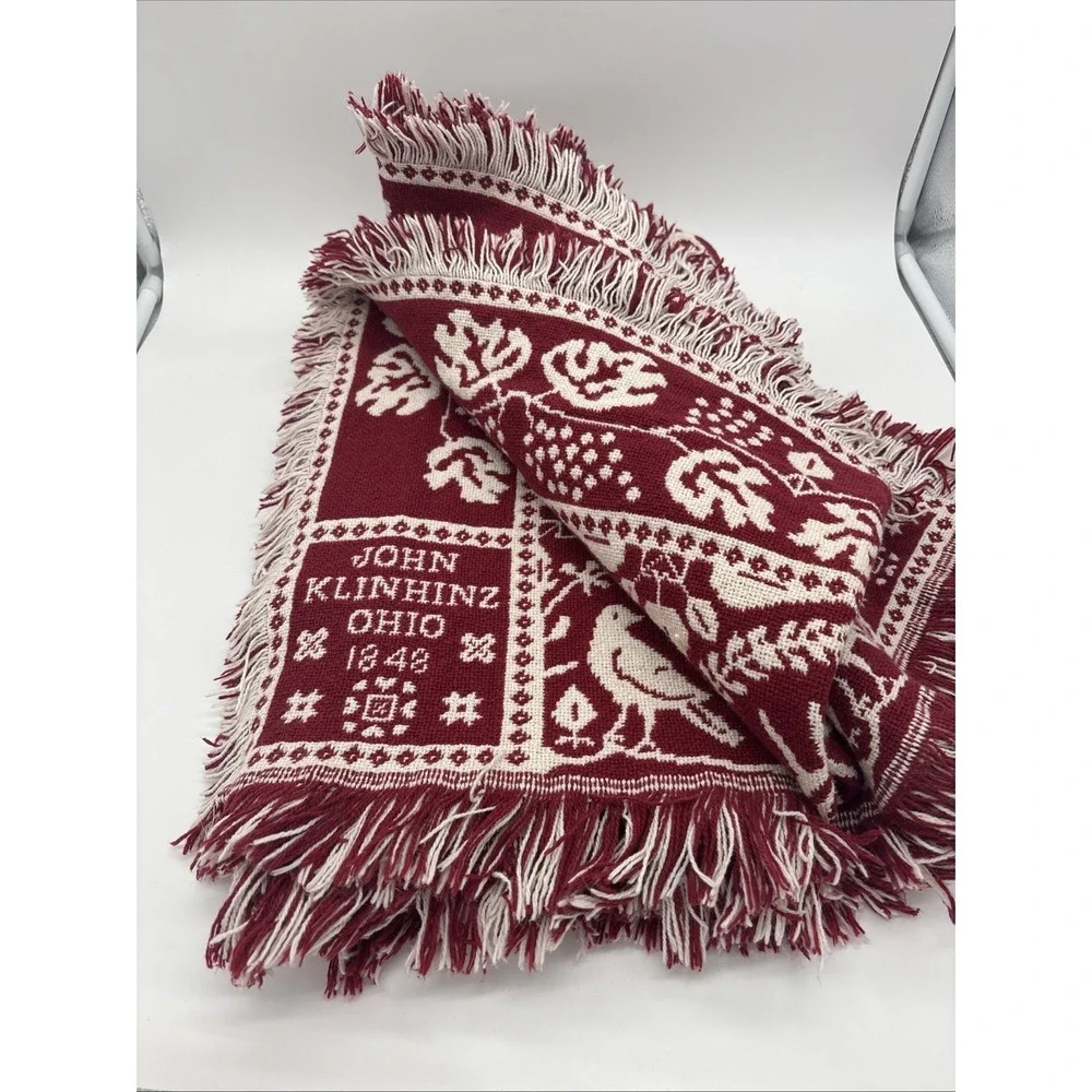 John Klinhinz‎ Ohio 1848 Reproduction Cotton Blanket 72 X 48